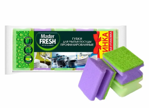 MASTER FRESH губки д/посуды профилированные 5шт